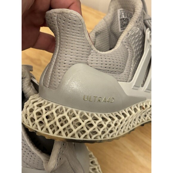 Adidas Men’s Ultra 4D Running Size 9.5 Gray Silver Metallic IG2260 Sneakers - Picture 2 of 10